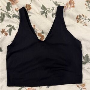 Black V-Neck Crop Top